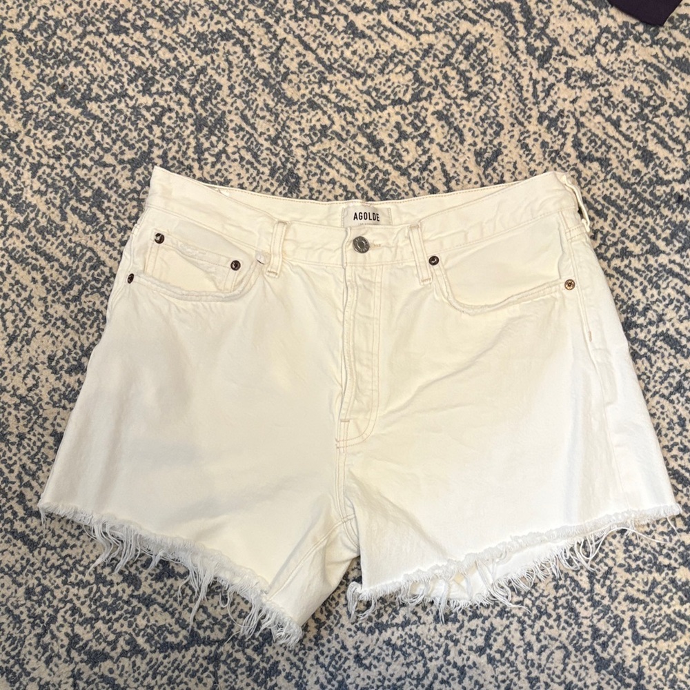 AGolde Parker Long Short Size 30 in Panna Cotta